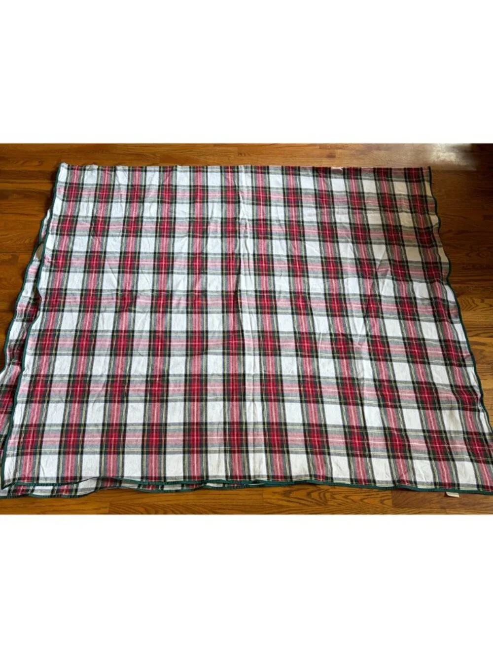 Williams Sonoma Marth Stewart Tartan Plaid Linen Cotton Table Cloth 70